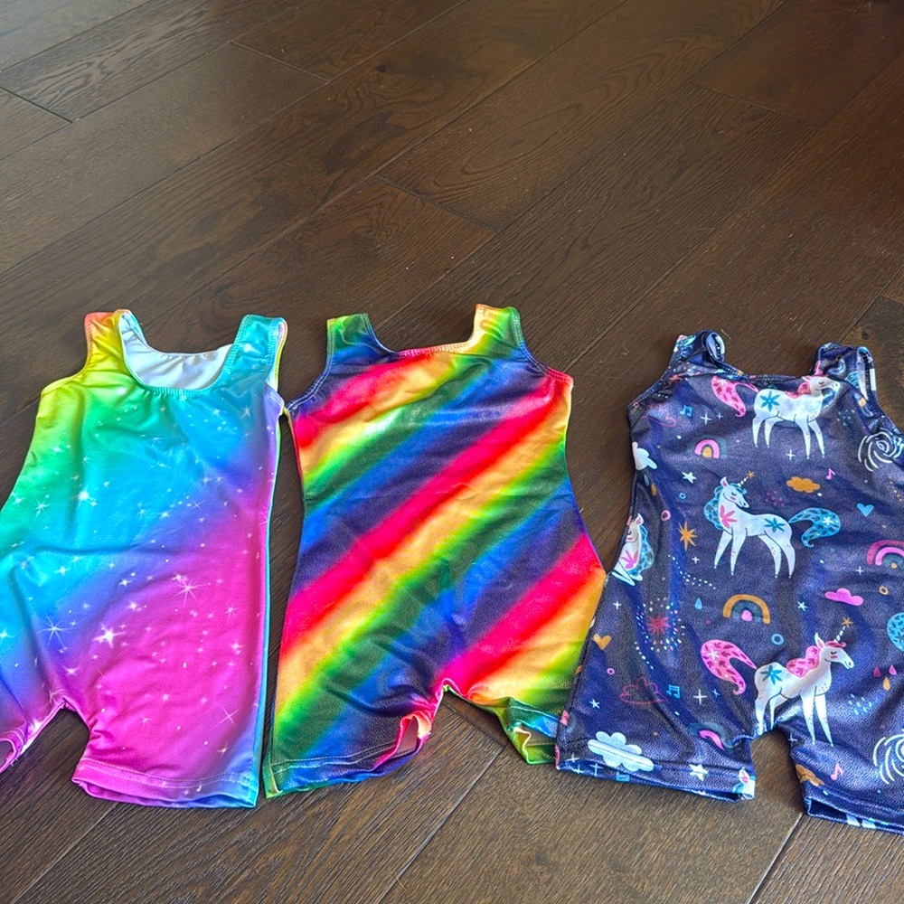 Set of 3 toddler gymnastics leotards size 3t/4t. Smoke free home